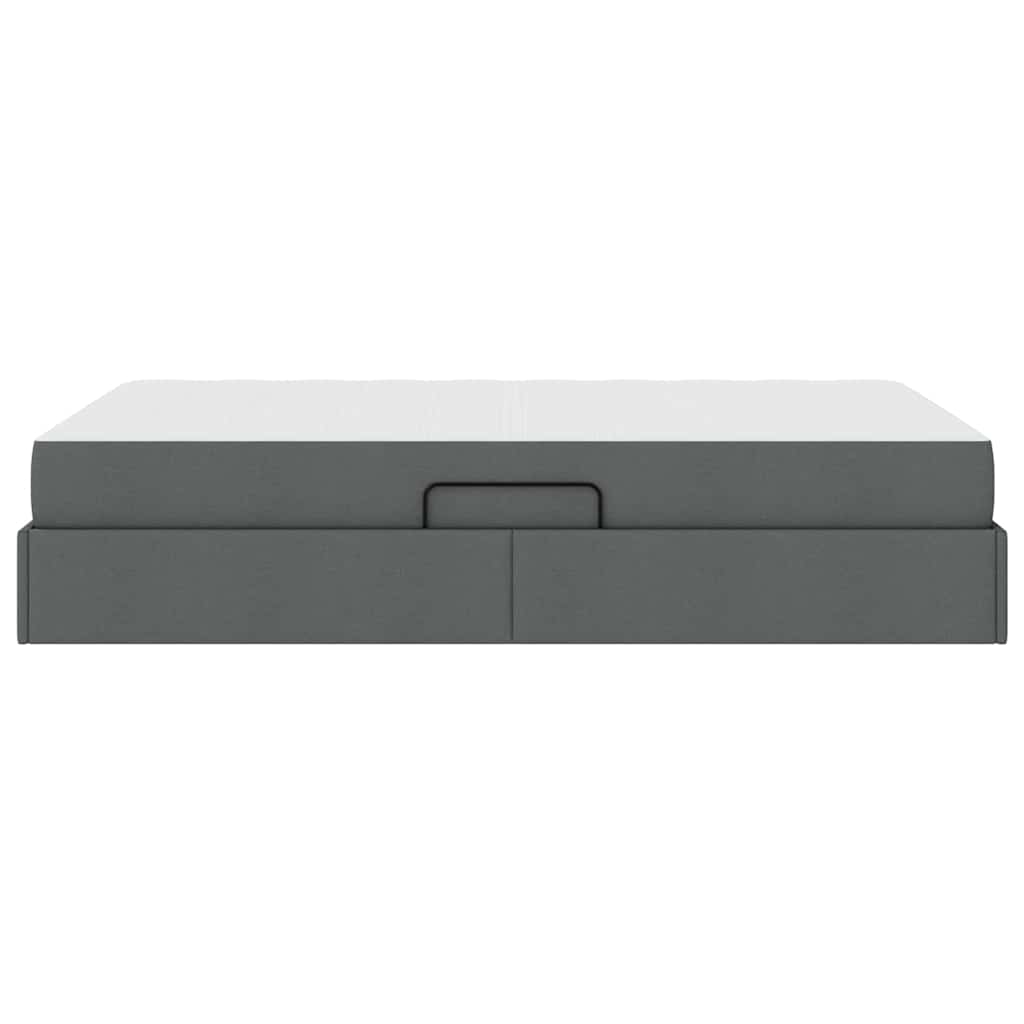 Lit avec rangement et matelas Gris foncé 120 x 200 cm Polyester - XIOS