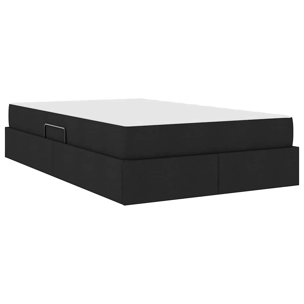 Lit avec rangement et matelas Noir 120 x 200 cm Polyester - XIOS