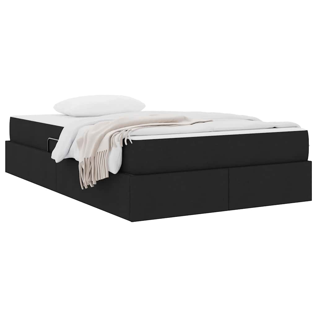 Lit avec rangement et matelas Noir 120 x 200 cm Polyester - XIOS