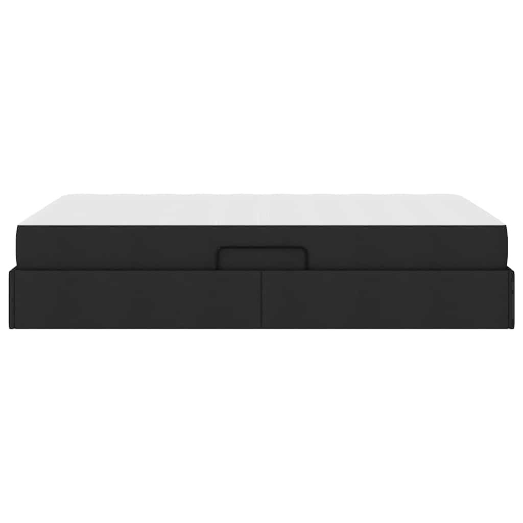 Lit avec rangement et matelas Noir 120 x 200 cm Polyester - XIOS