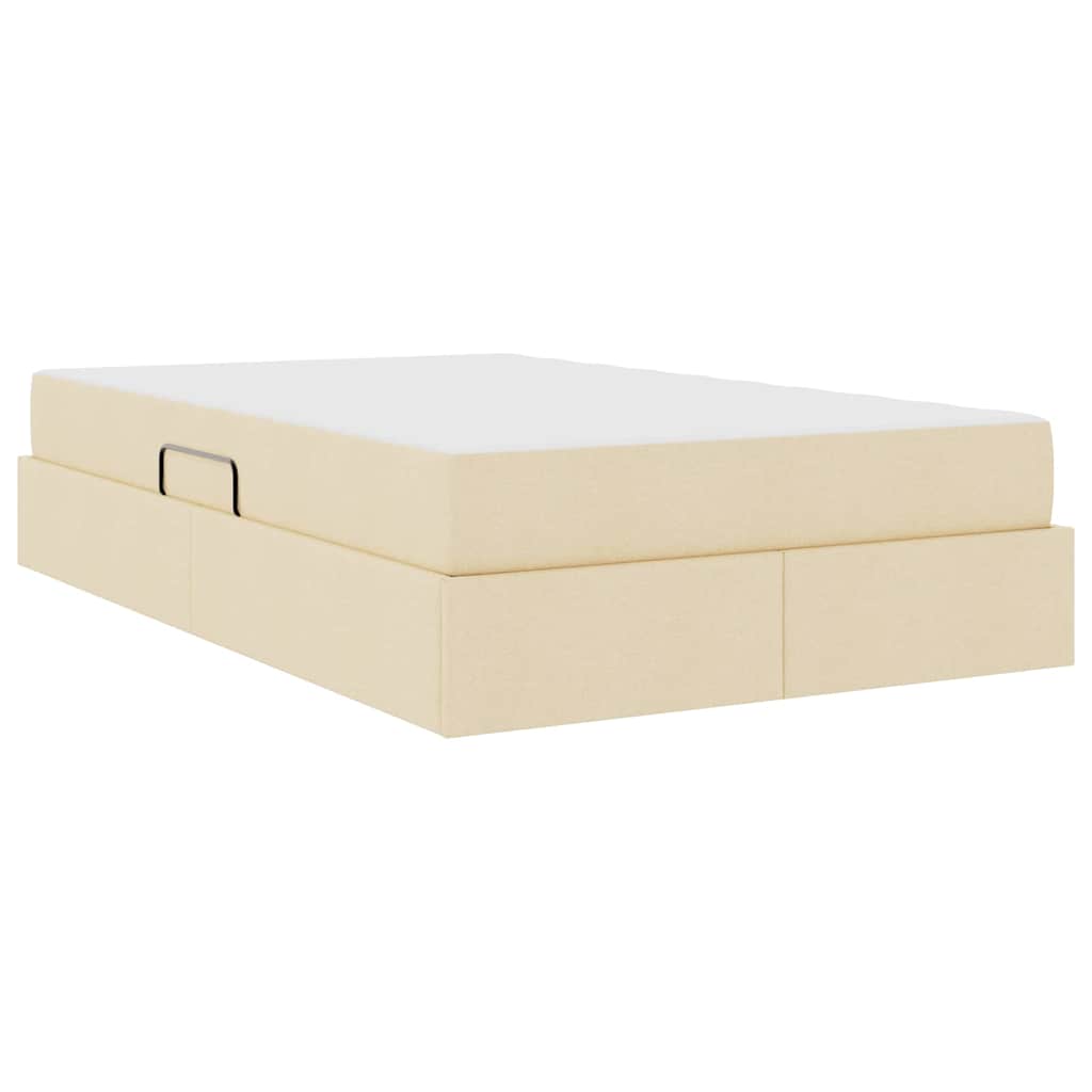 Lit avec rangement et matelas Crème 120 x 200 cm Polyester - XIOS
