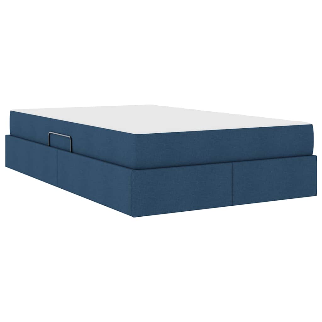 Lit avec rangement et matelas Bleu 120 x 200 cm Polyester - XIOS