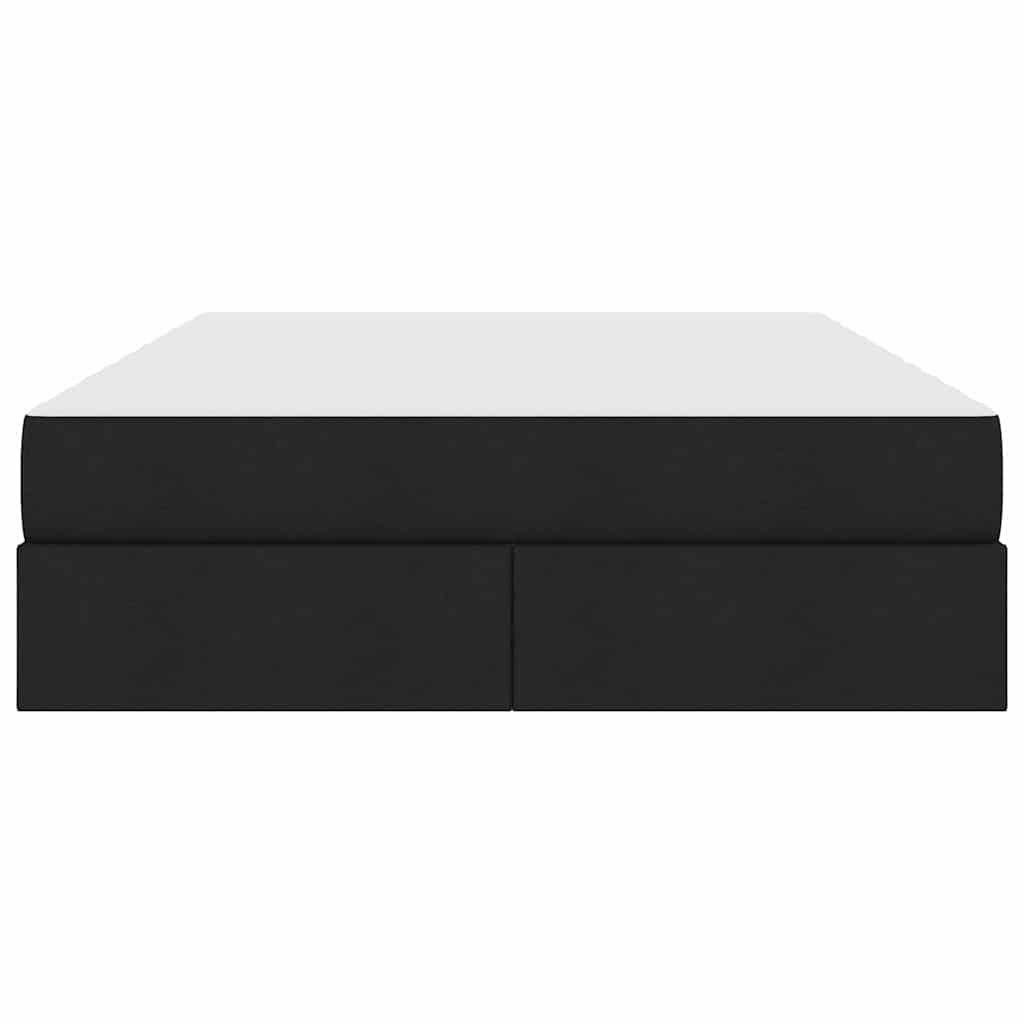 Lit avec rangement et matelas Noir 140 x 190 cm Polyester - XIOS