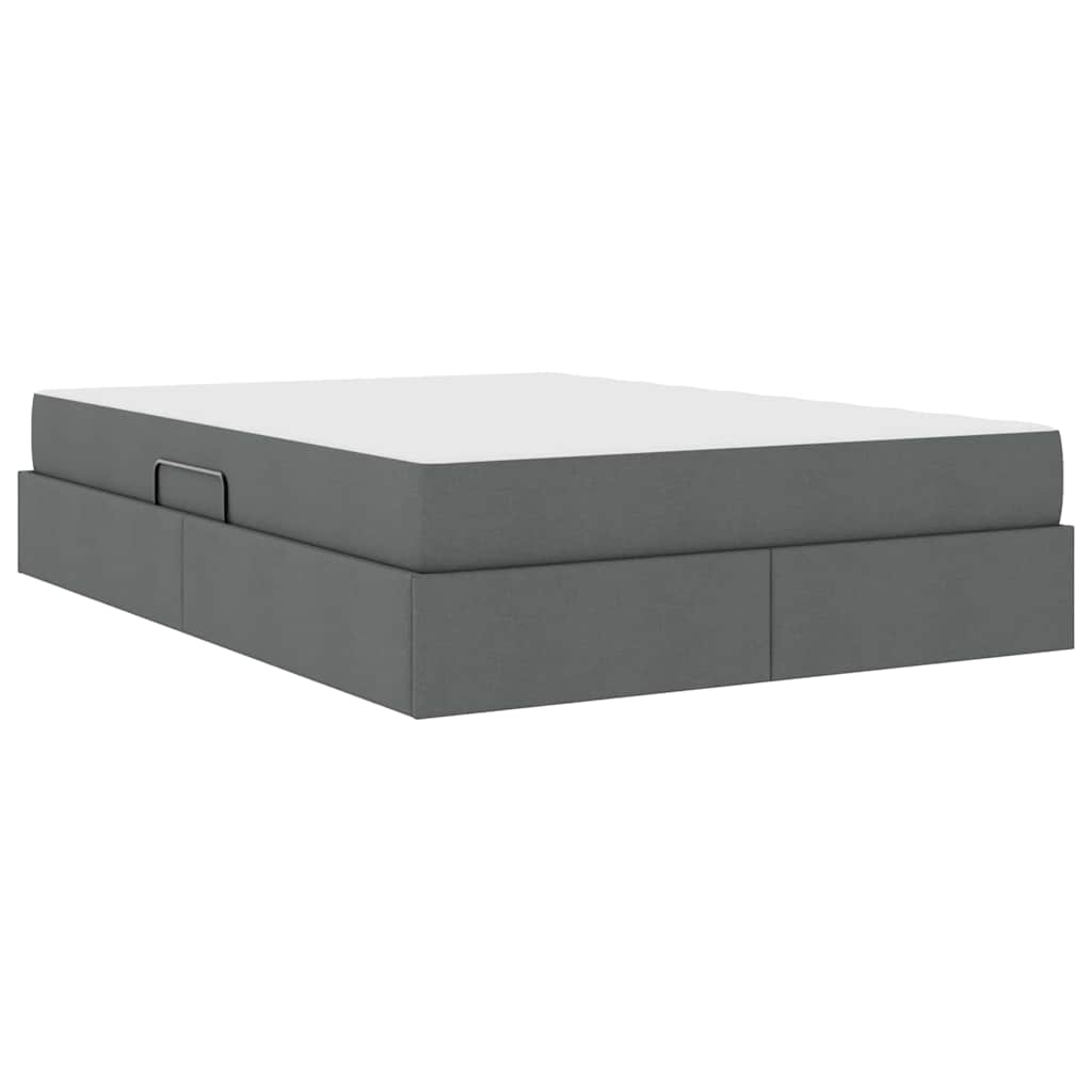 Lit avec rangement et matelas Gris foncé 140 x 200 cm Polyester - XIOS