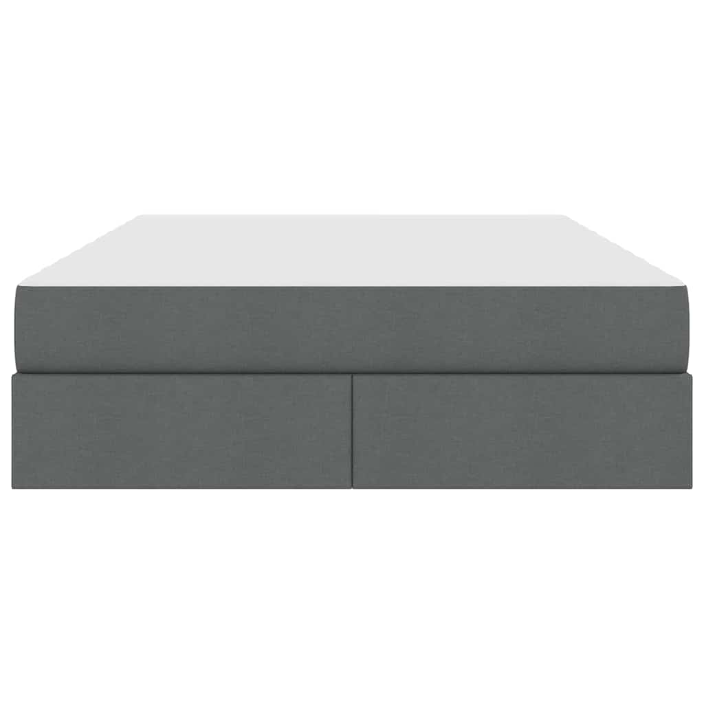 Lit avec rangement et matelas Gris foncé 140 x 200 cm Polyester - XIOS