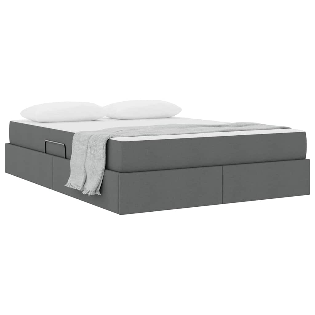 Lit avec rangement et matelas Gris foncé 140 x 200 cm Polyester - XIOS