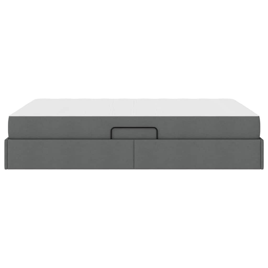 Lit avec rangement et matelas Gris foncé 140 x 200 cm Polyester - XIOS