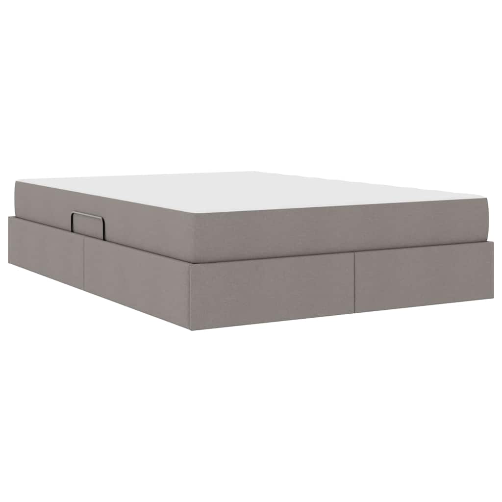 Lit avec rangement et matelas Taupe 140 x 200 cm Polyester - XIOS