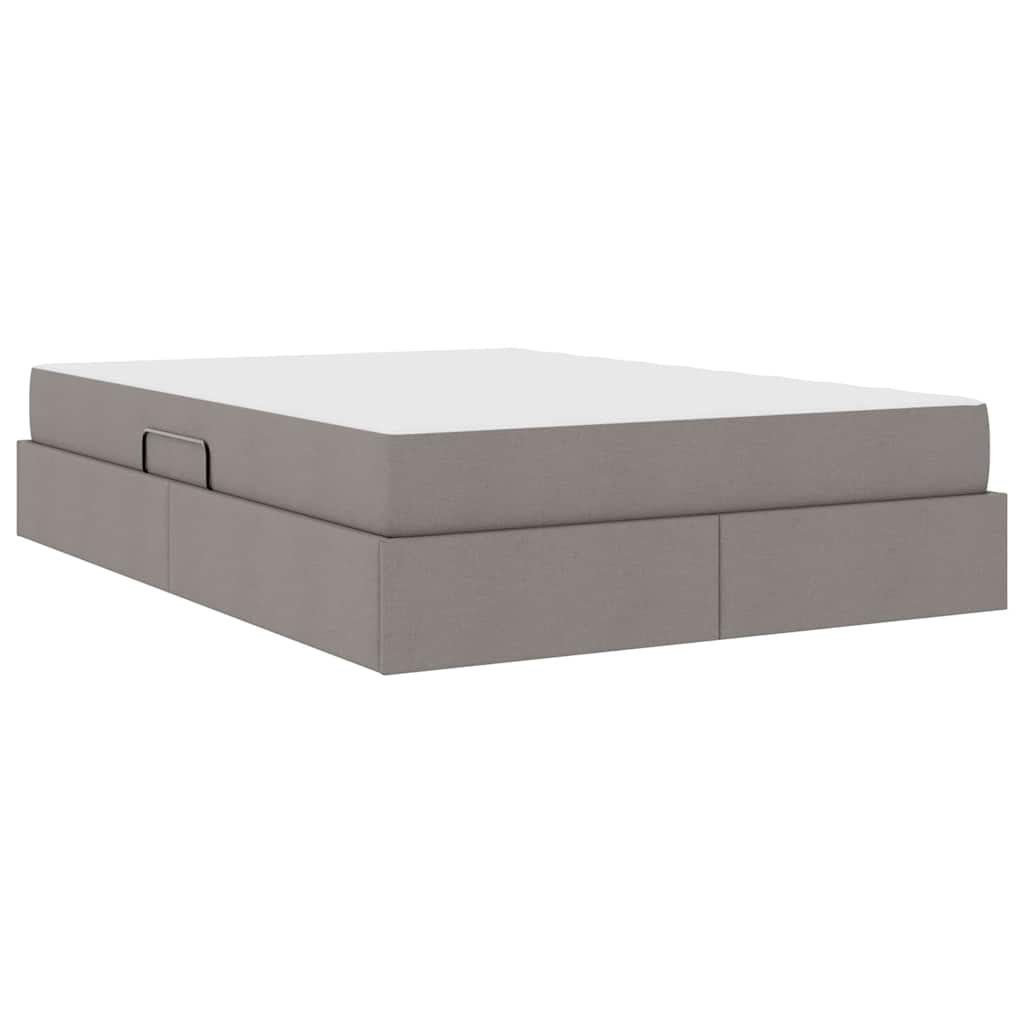 Lit avec rangement et matelas Taupe 140 x 200 cm Polyester - XIOS