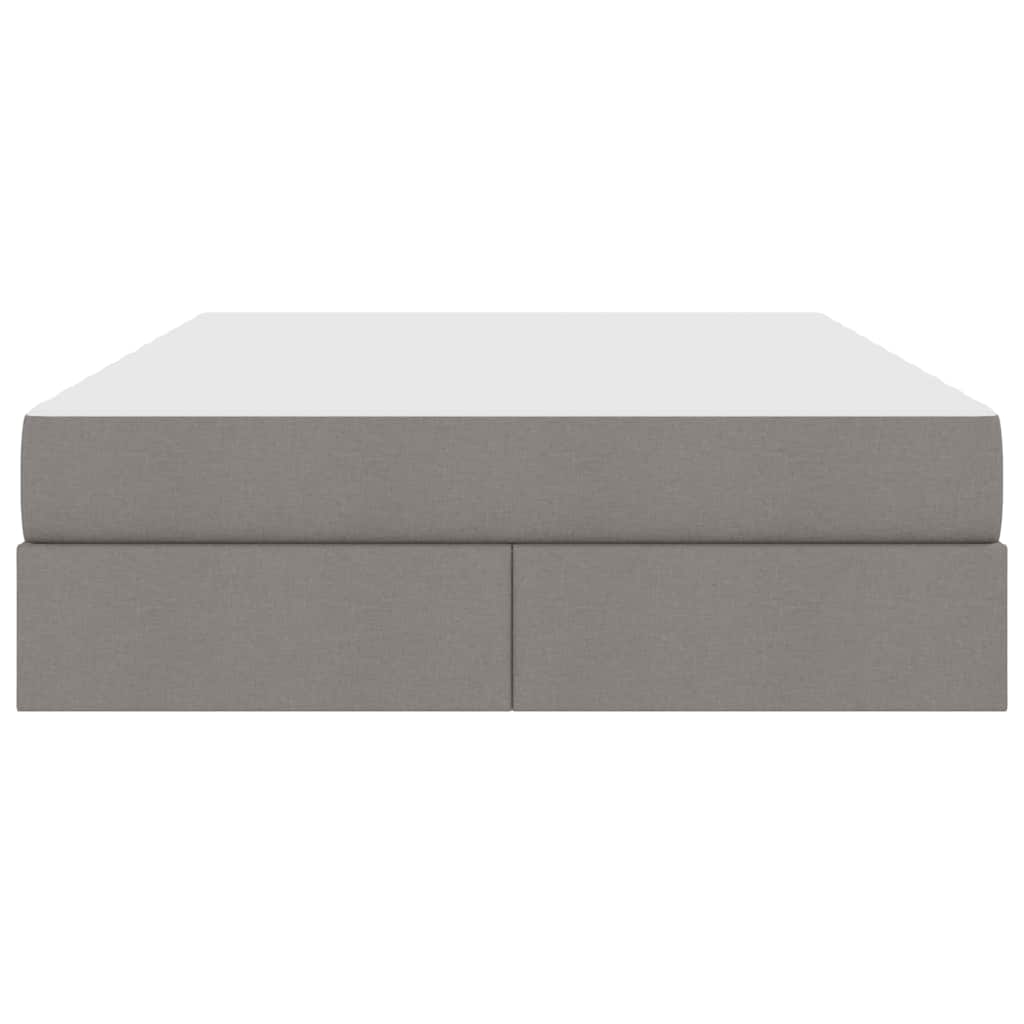 Lit avec rangement et matelas Taupe 140 x 200 cm Polyester - XIOS