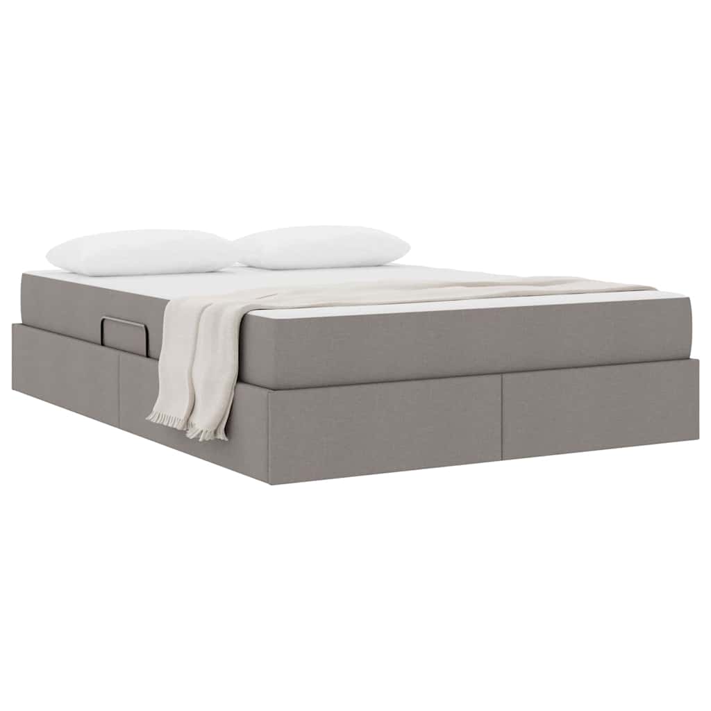 Lit avec rangement et matelas Taupe 140 x 200 cm Polyester - XIOS