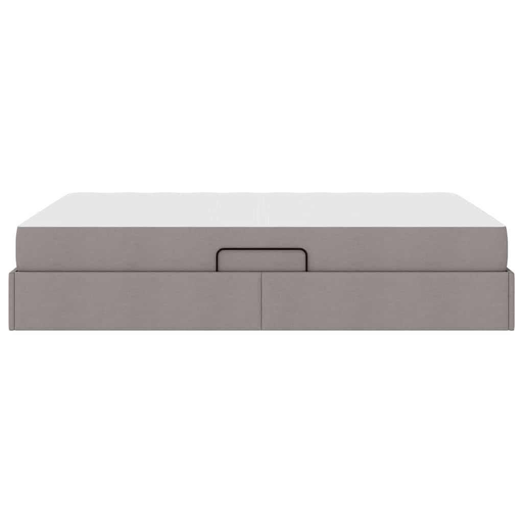 Lit avec rangement et matelas Taupe 140 x 200 cm Polyester - XIOS
