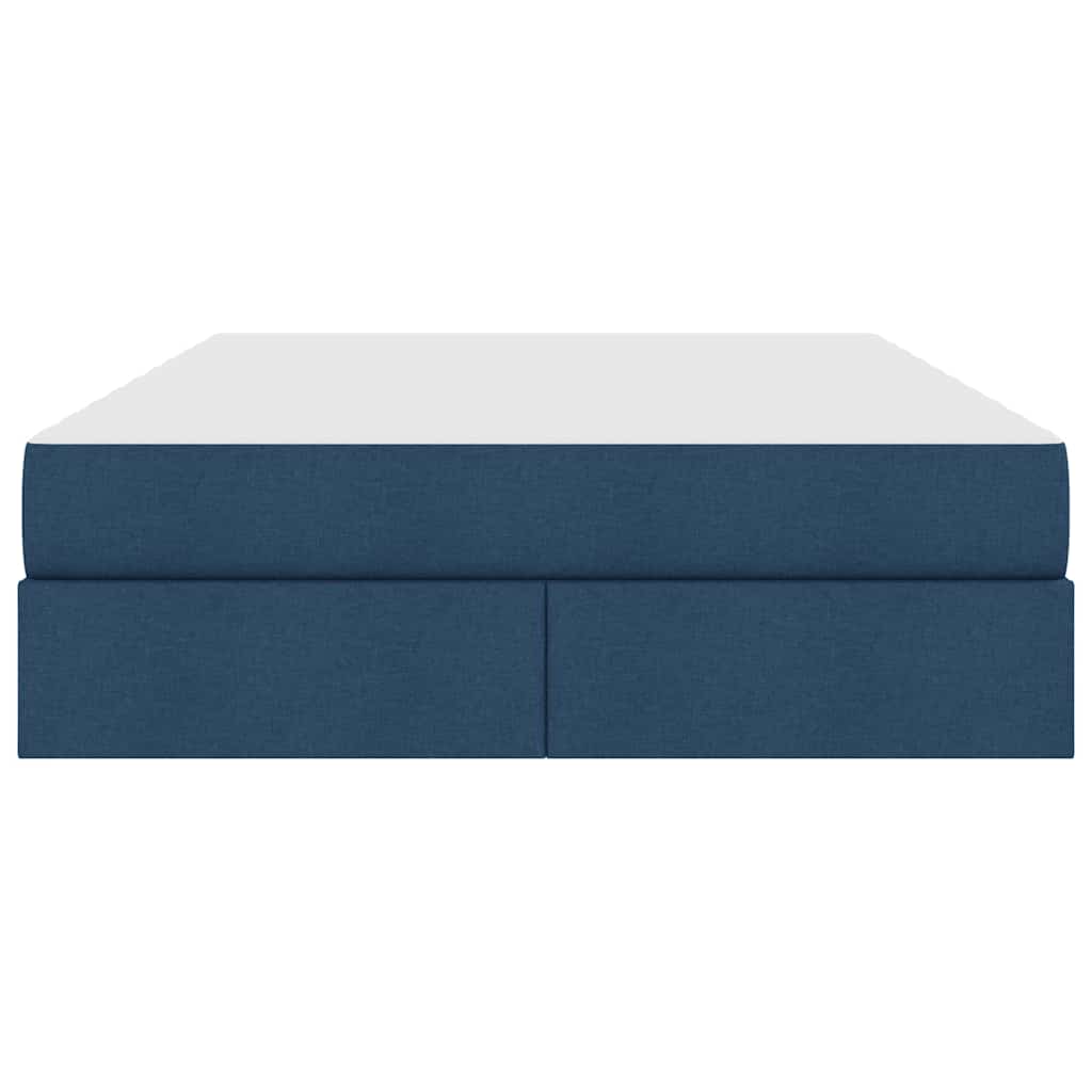 Lit avec rangement et matelas Bleu 140 x 200 cm Polyester - XIOS