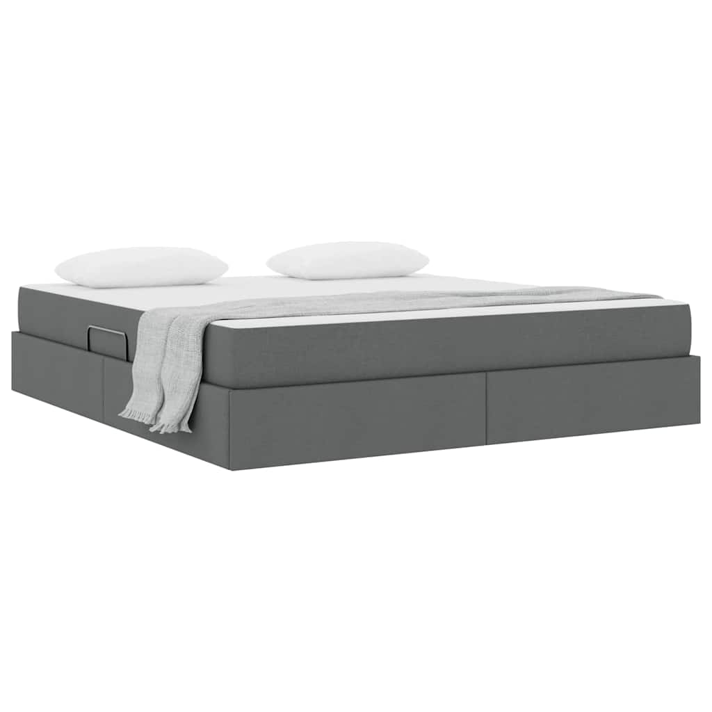 Lit avec rangement et matelas Gris foncé 160 x 200 cm Polyester - XIOS