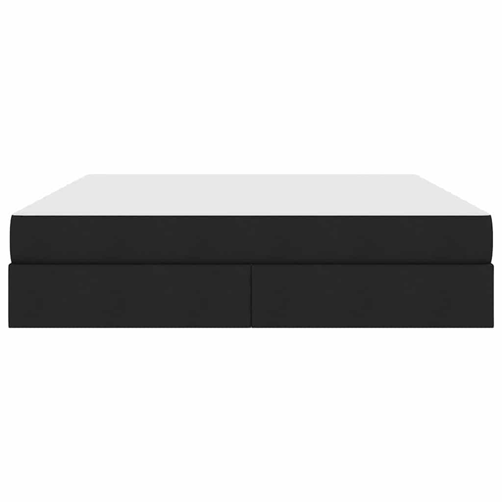 Lit avec rangement et matelas Noir 160 x 200 cm Polyester - XIOS