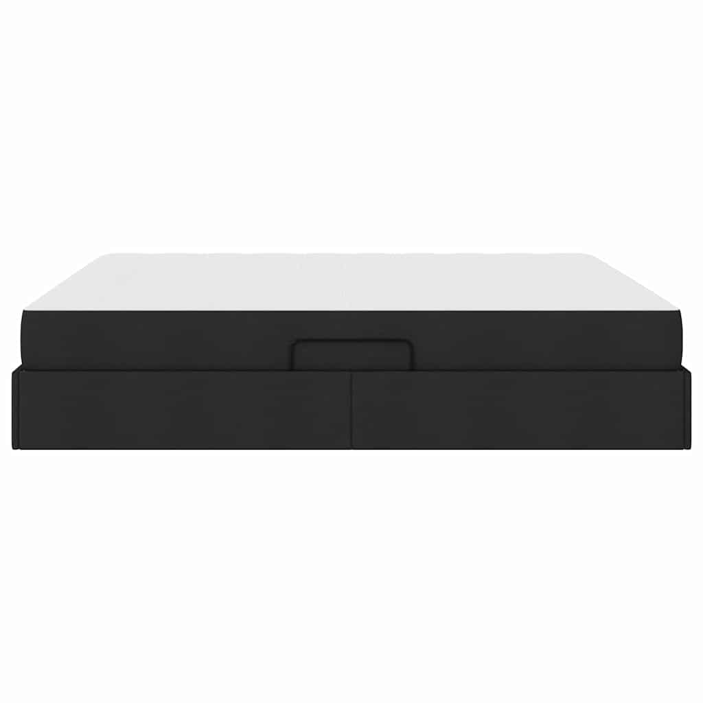 Lit avec rangement et matelas Noir 160 x 200 cm Polyester - XIOS