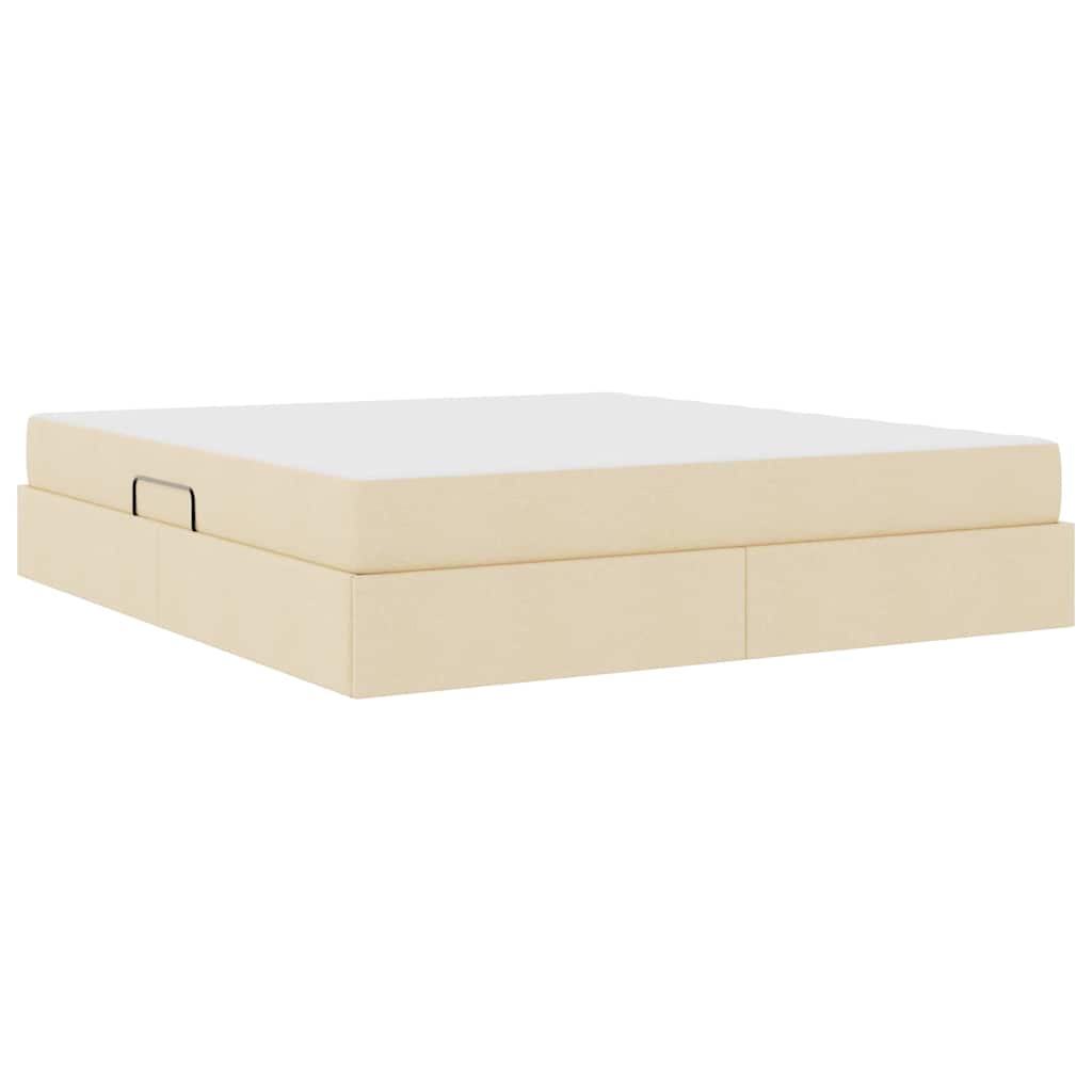 Lit avec rangement et matelas Crème 160 x 200 cm Polyester - XIOS