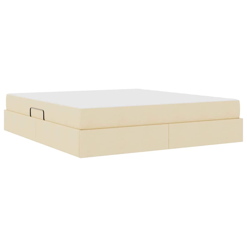 Lit avec rangement et matelas Crème 160 x 200 cm Polyester - XIOS