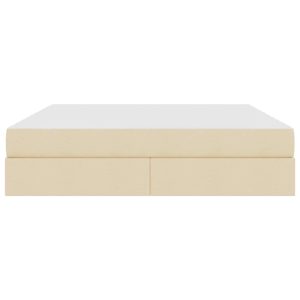 Lit avec rangement et matelas Crème 160 x 200 cm Polyester - XIOS