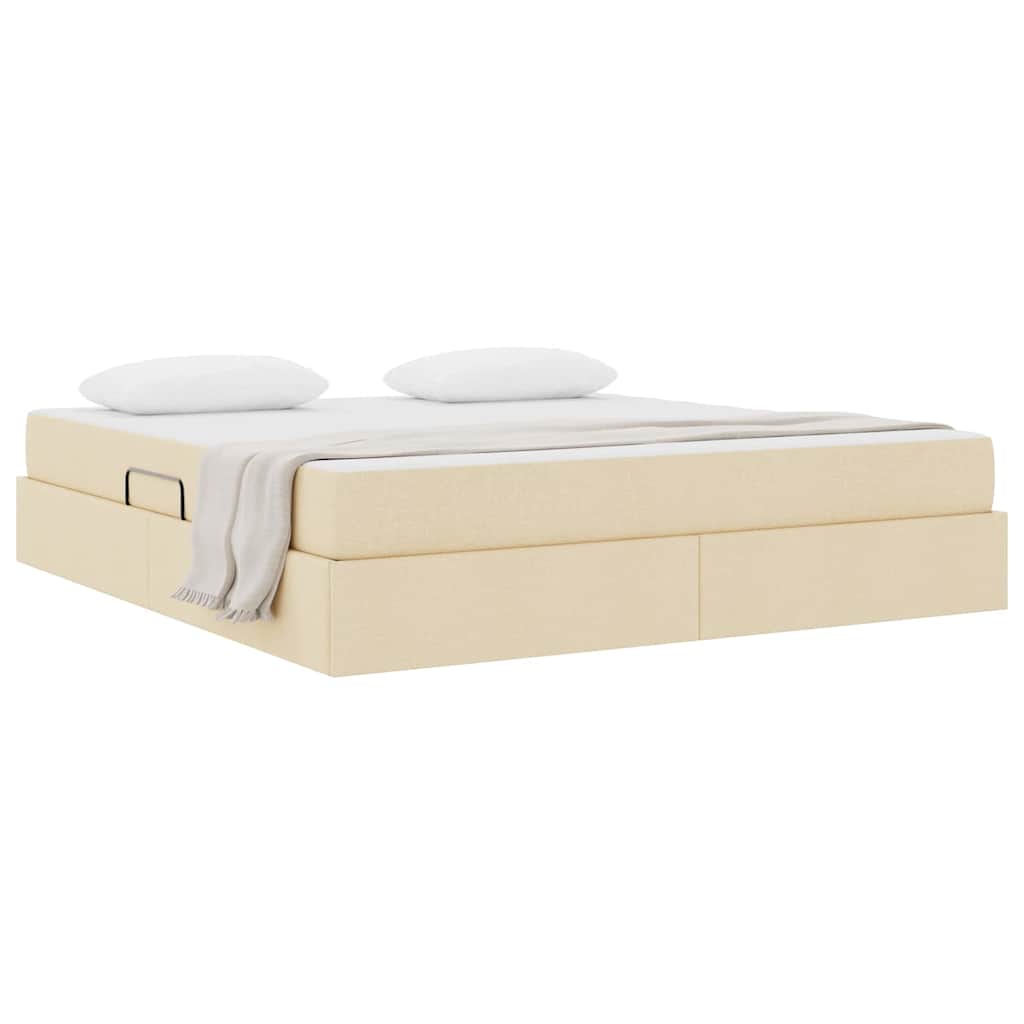 Lit avec rangement et matelas Crème 160 x 200 cm Polyester - XIOS