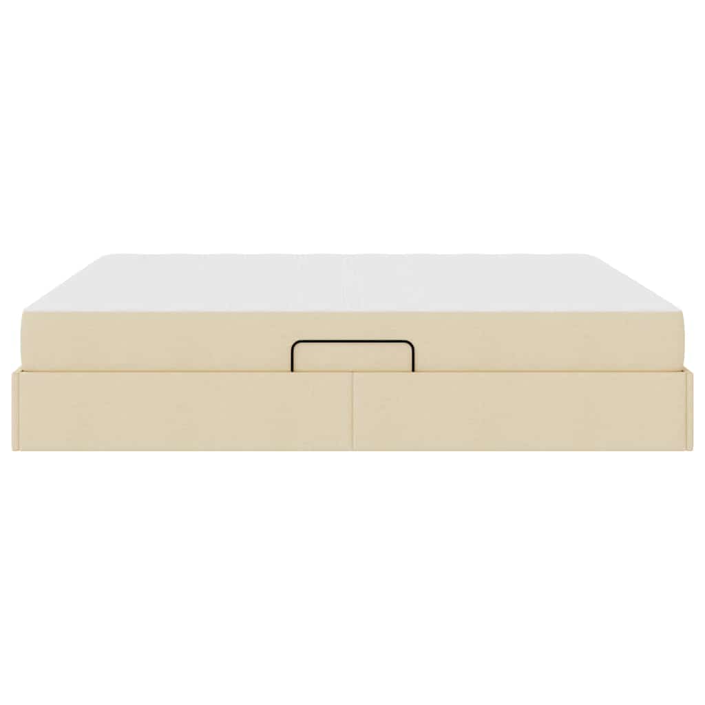 Lit avec rangement et matelas Crème 160 x 200 cm Polyester - XIOS