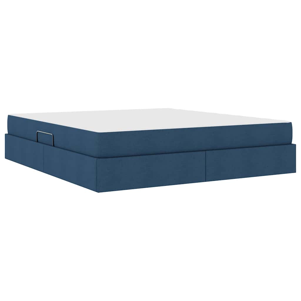 Lit avec rangement et matelas Bleu 160 x 200 cm Polyester - XIOS