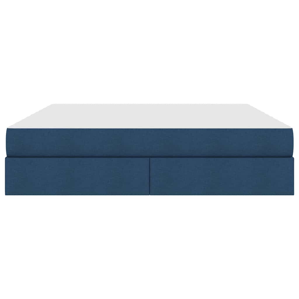 Lit avec rangement et matelas Bleu 160 x 200 cm Polyester - XIOS