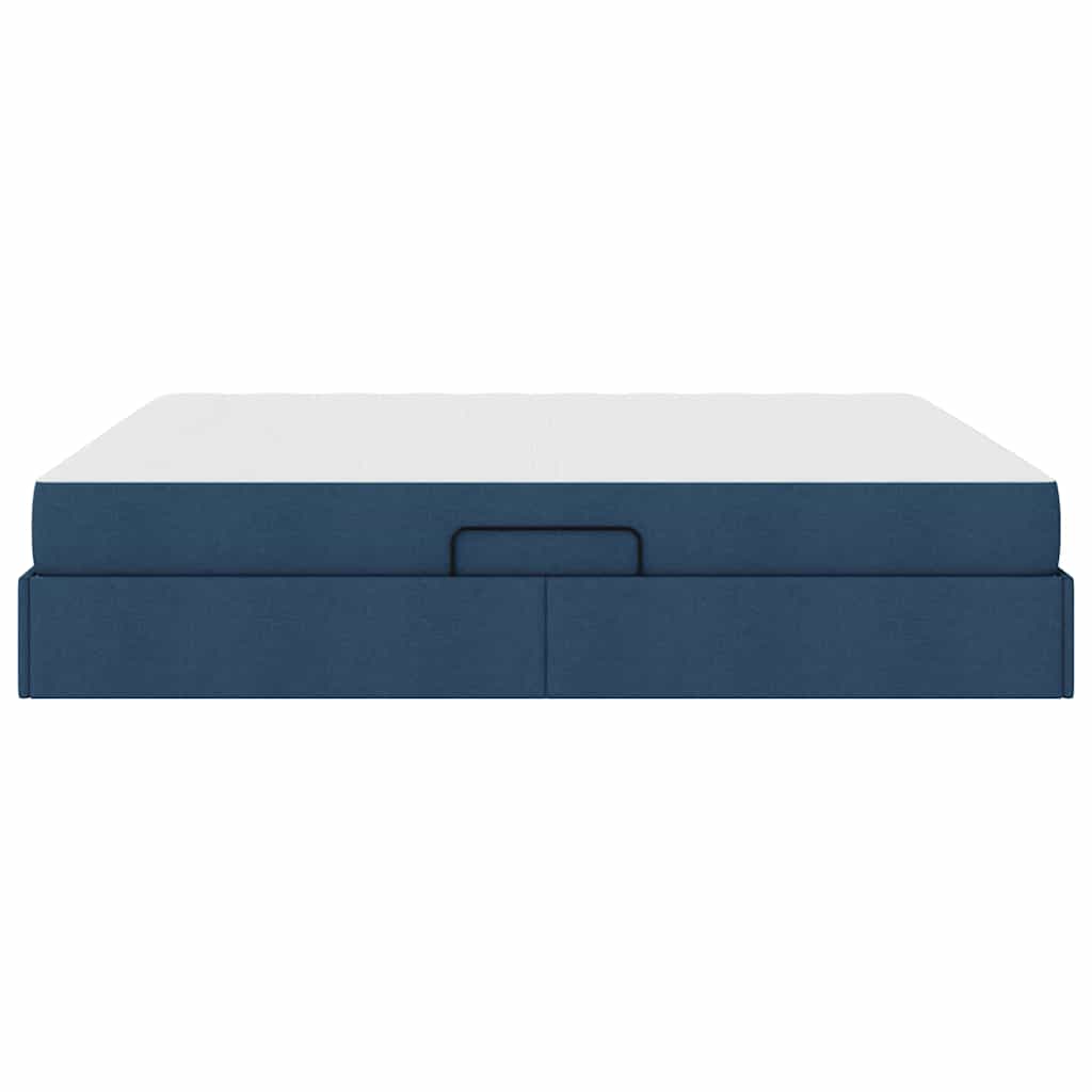 Lit avec rangement et matelas Bleu 160 x 200 cm Polyester - XIOS