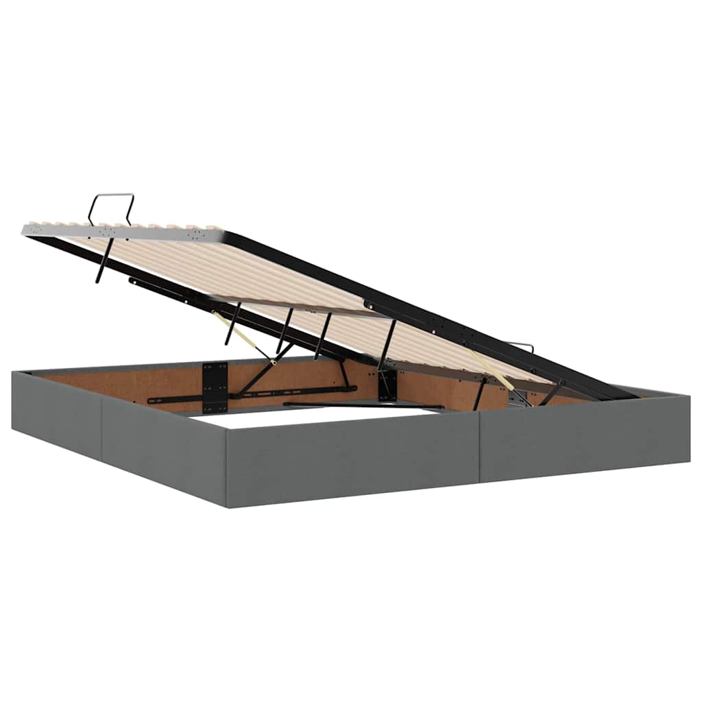 Lit avec rangement et matelas Gris foncé 180 x 200 cm Polyester - XIOS