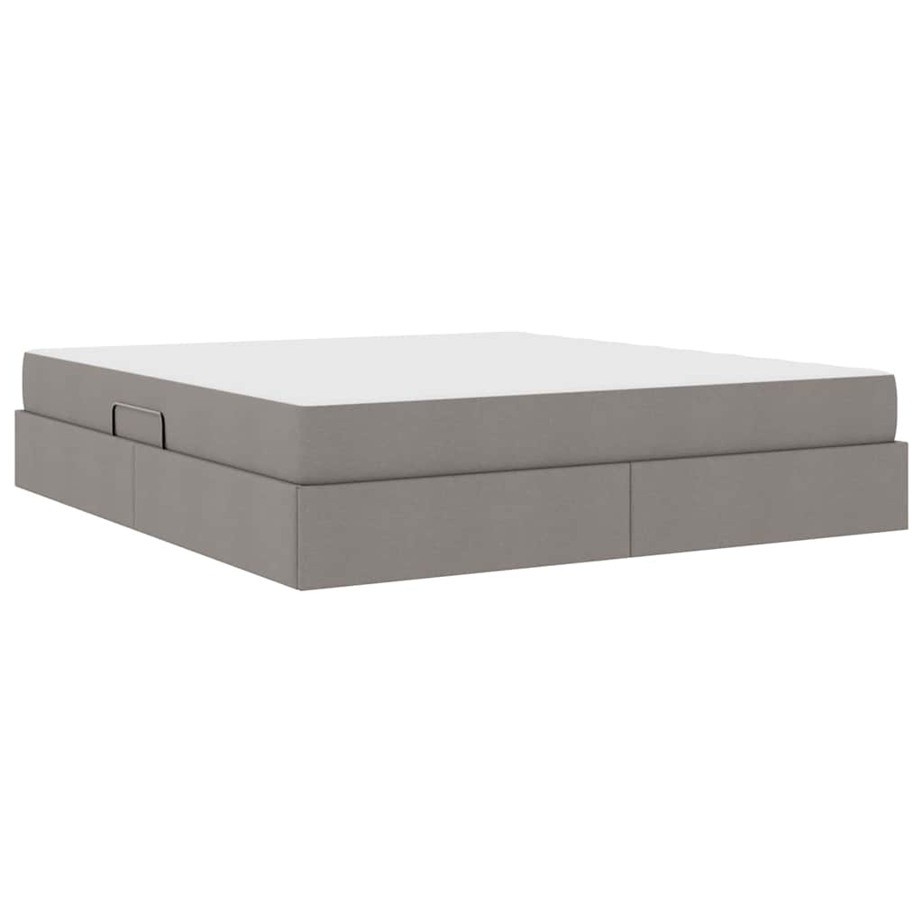 Lit avec rangement et matelas Taupe 180 x 200 cm Polyester - XIOS