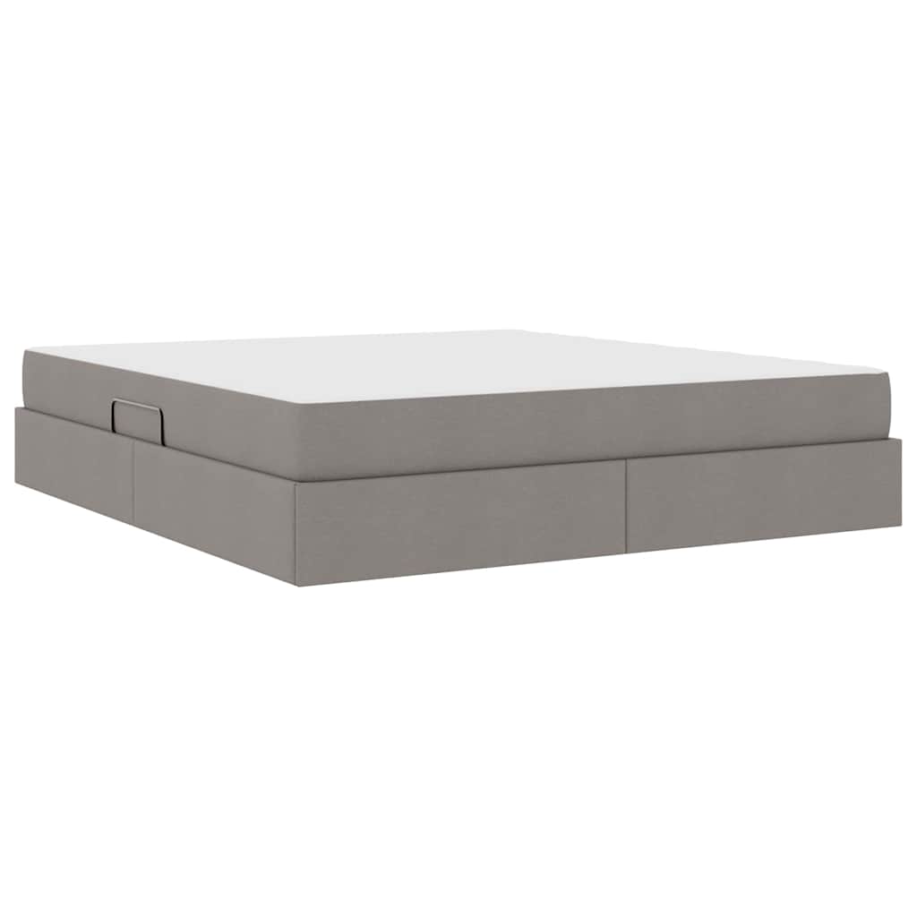 Lit avec rangement et matelas Taupe 180 x 200 cm Polyester - XIOS
