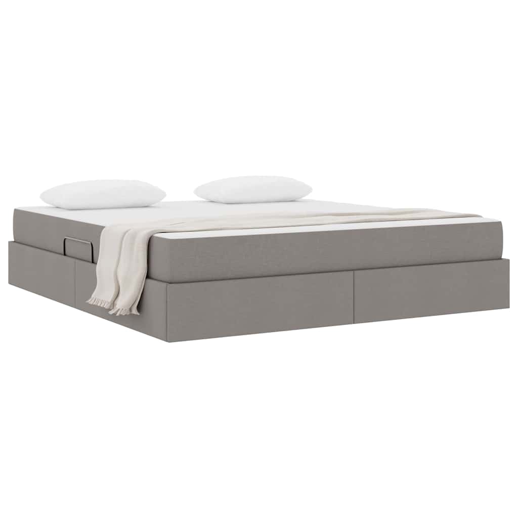 Lit avec rangement et matelas Taupe 180 x 200 cm Polyester - XIOS