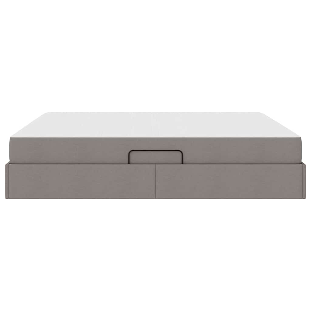 Lit avec rangement et matelas Taupe 180 x 200 cm Polyester - XIOS