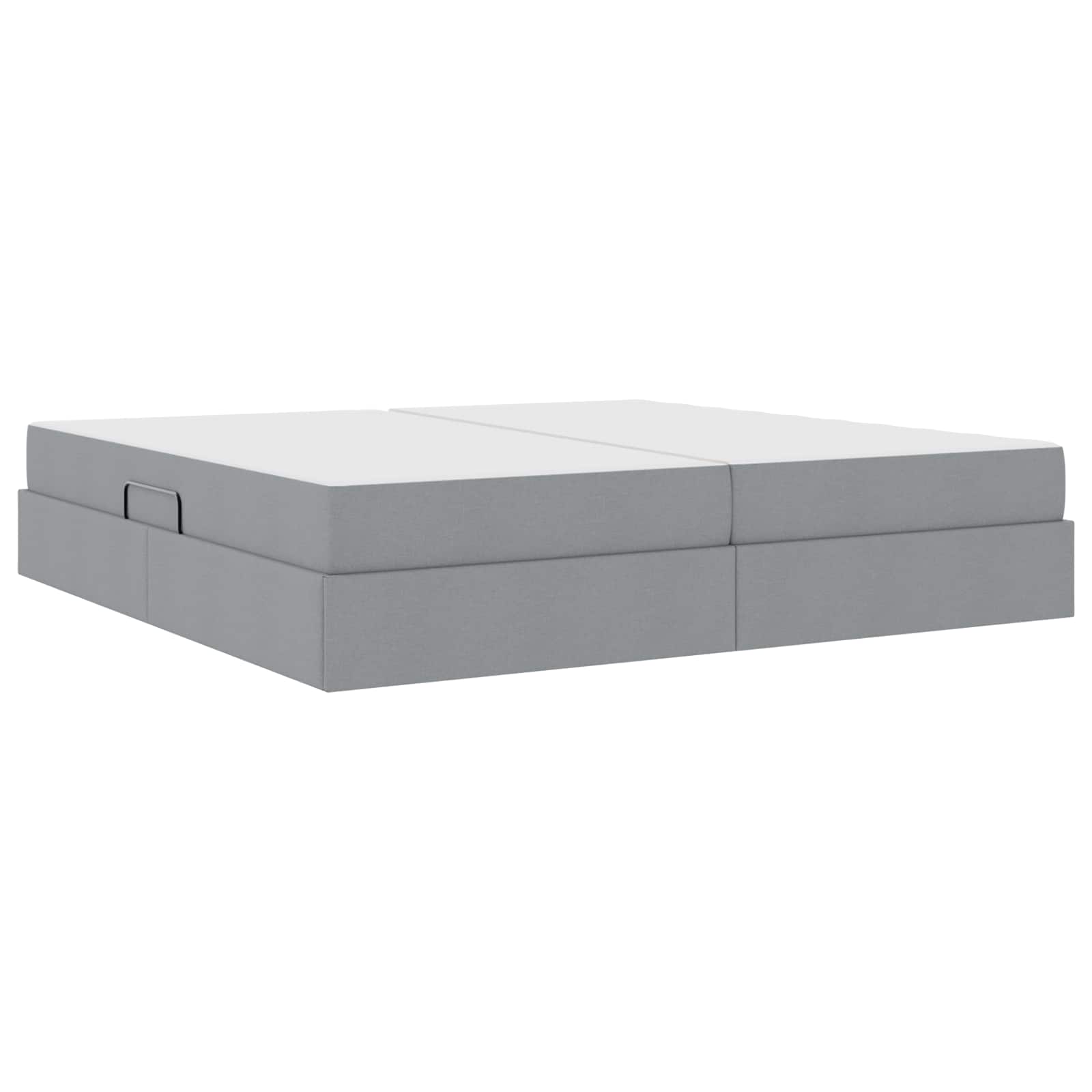 Lit avec rangement et matelas Gris clair 200 x 200 cm Polyester - XIOS