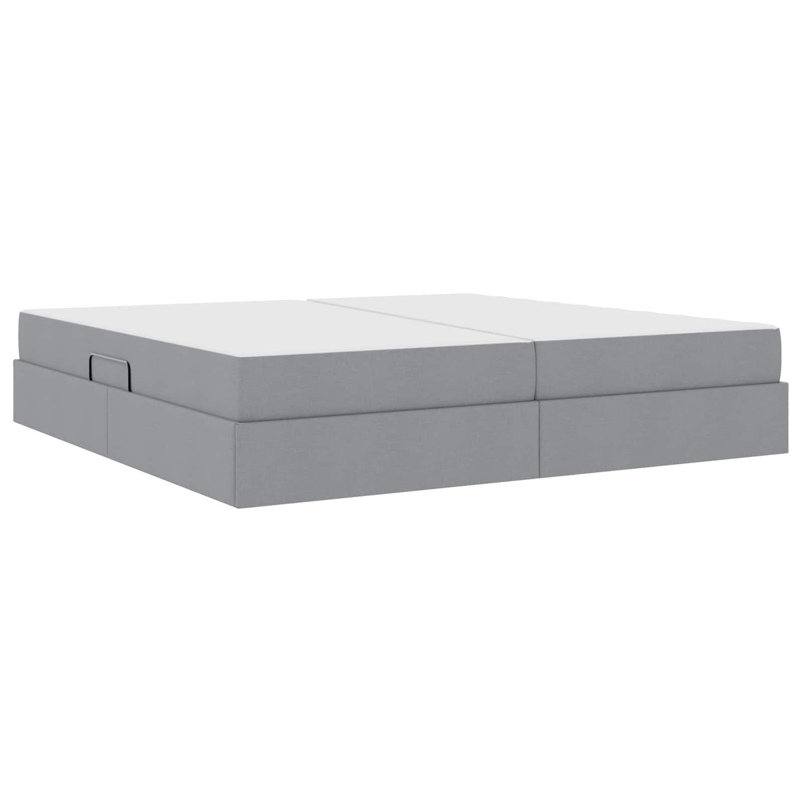 Lit avec rangement et matelas Gris clair 200 x 200 cm Polyester - XIOS