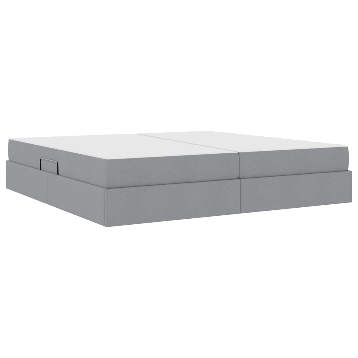 Lit avec rangement et matelas Gris clair 200 x 200 cm Polyester