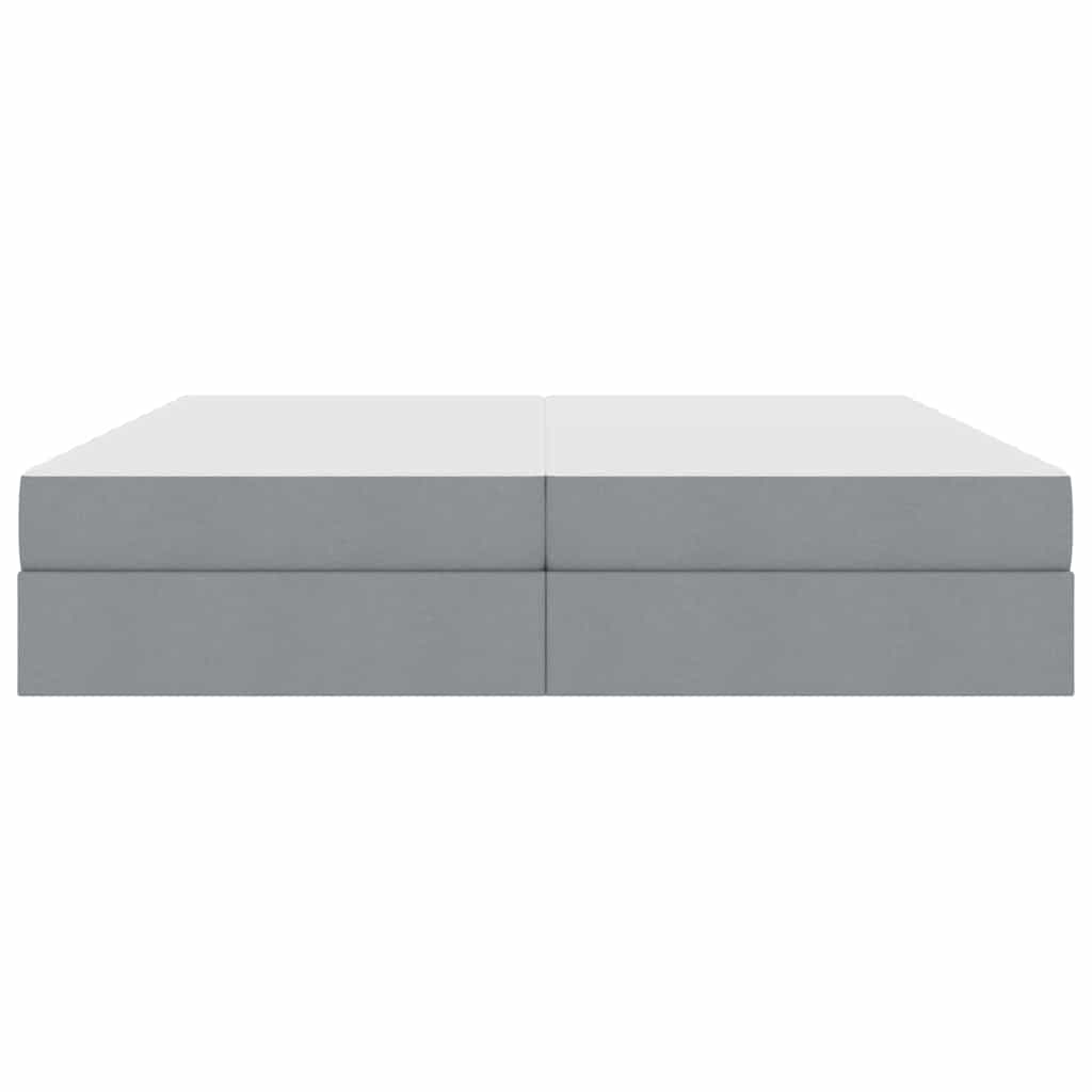 Lit avec rangement et matelas Gris clair 200 x 200 cm Polyester - XIOS