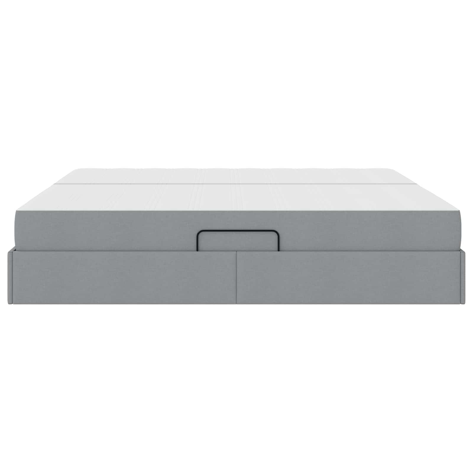 Lit avec rangement et matelas Gris clair 200 x 200 cm Polyester - XIOS