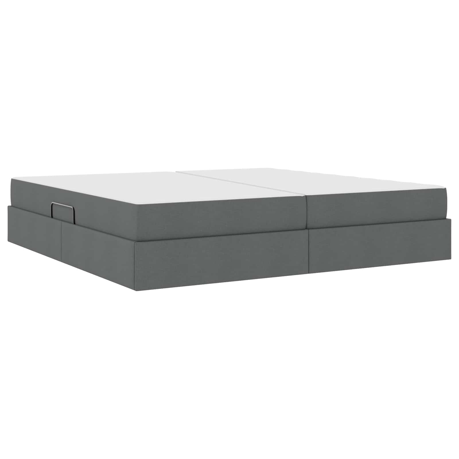 Lit avec rangement et matelas Gris foncé 200 x 200 cm Polyester - XIOS
