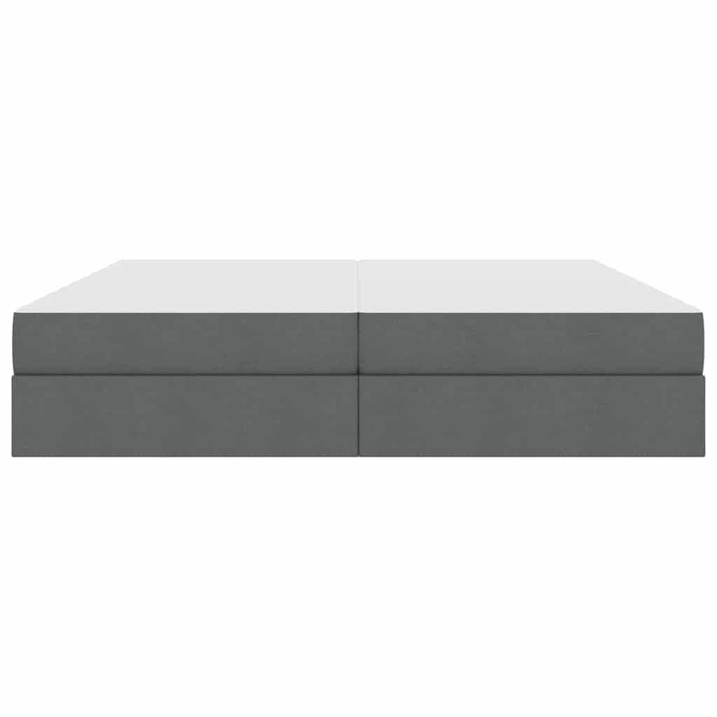 Lit avec rangement et matelas Gris foncé 200 x 200 cm Polyester - XIOS