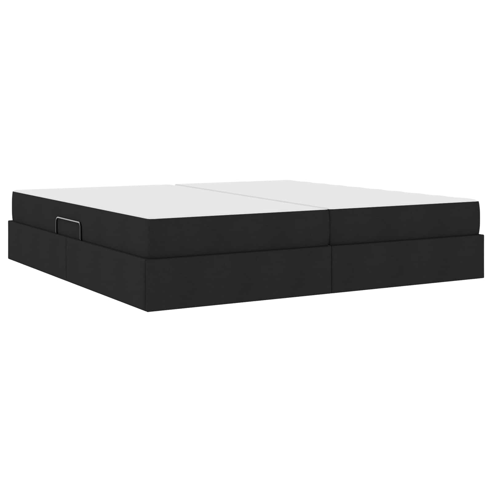 Lit avec rangement et matelas Noir 200 x 200 cm Polyester - XIOS
