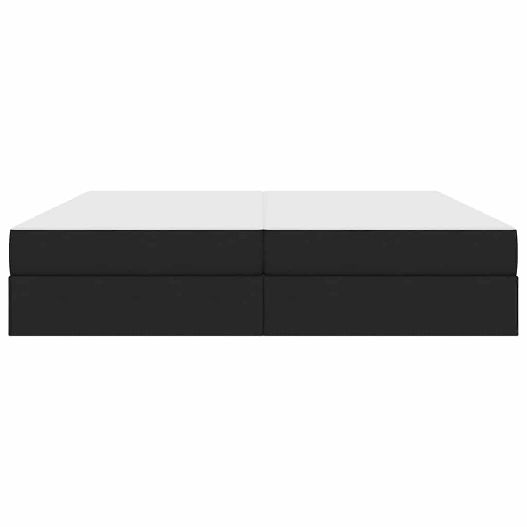 Lit avec rangement et matelas Noir 200 x 200 cm Polyester - XIOS