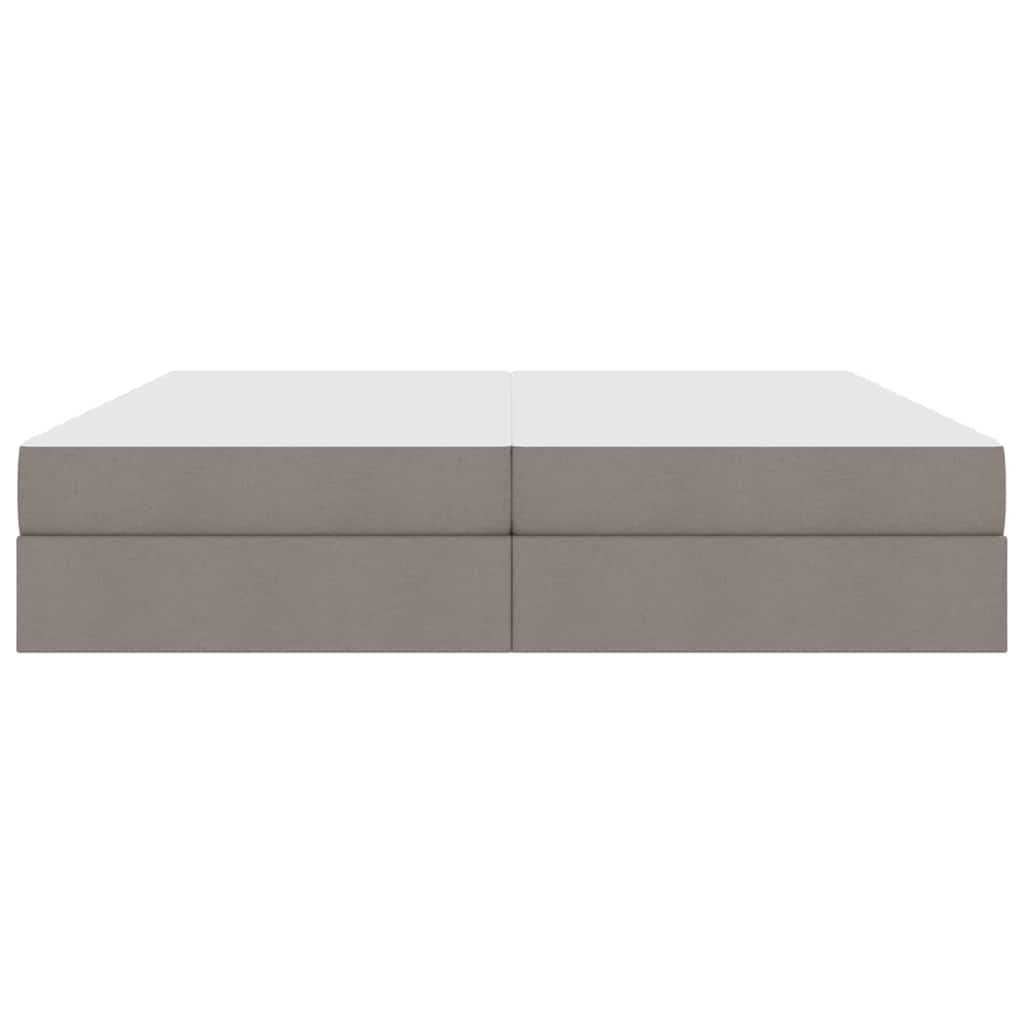 Lit avec rangement et matelas Taupe 200 x 200 cm Polyester - XIOS