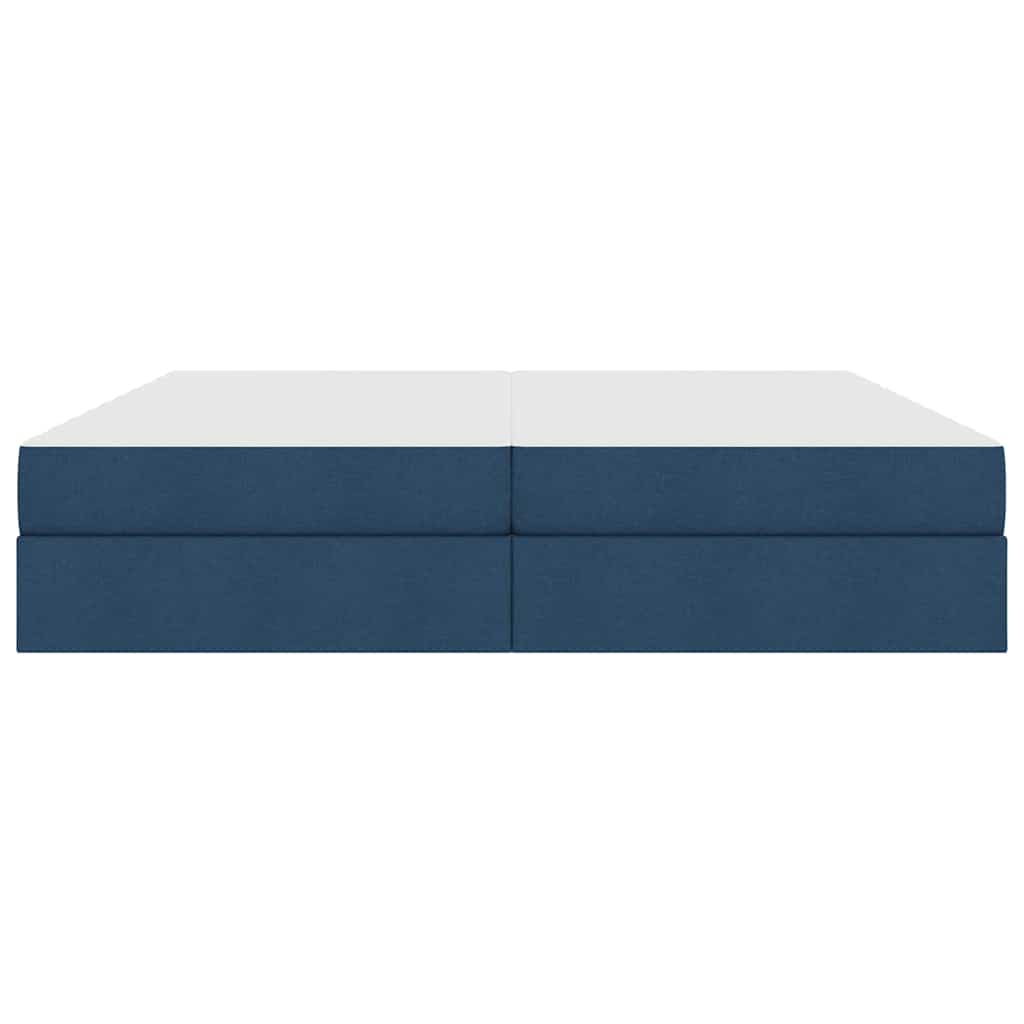 Lit avec rangement et matelas Bleu 200 x 200 cm Polyester - XIOS