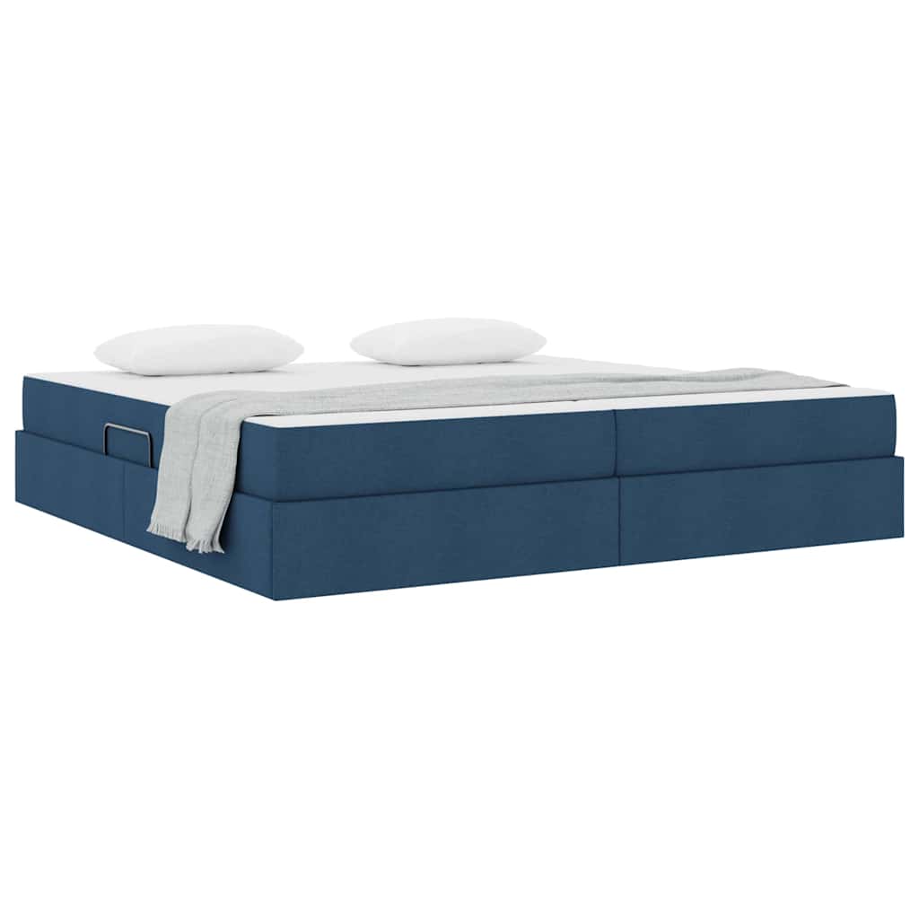 Lit avec rangement et matelas Bleu 200 x 200 cm Polyester - XIOS