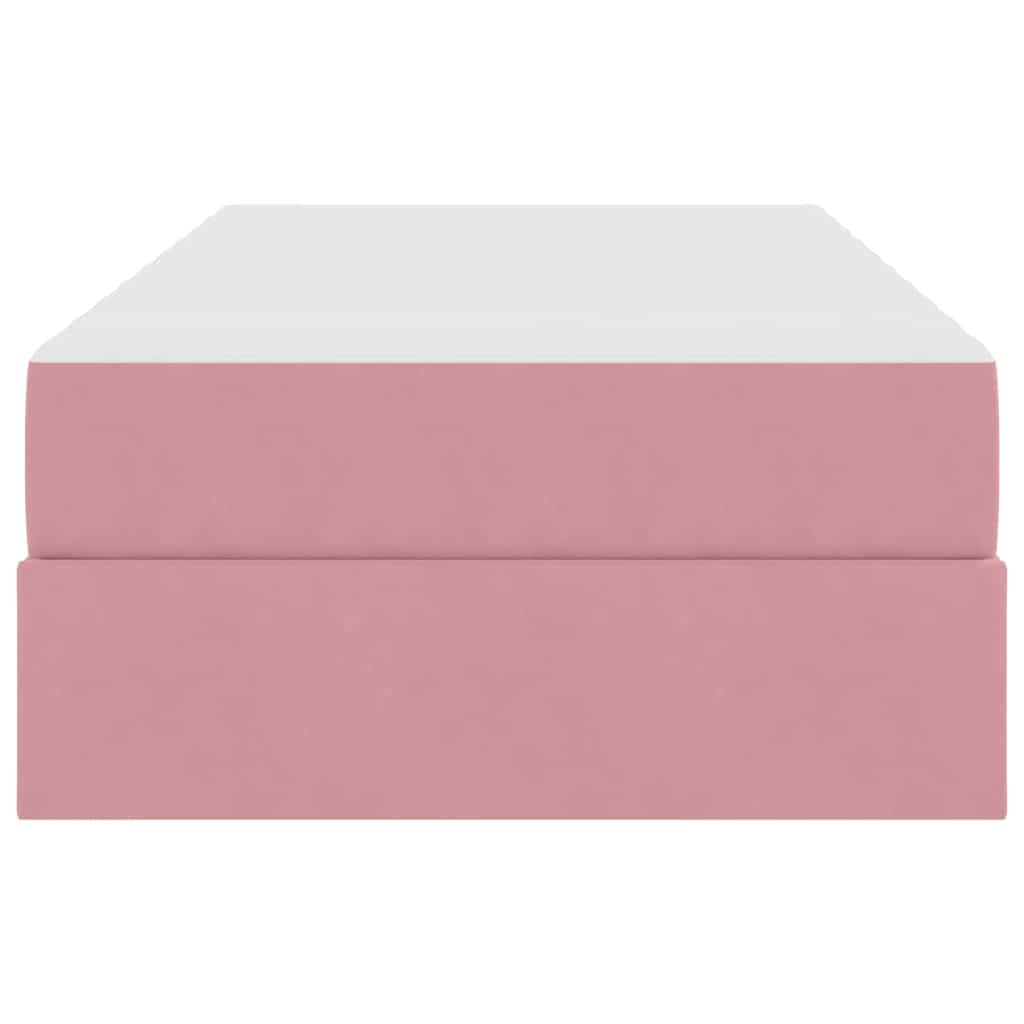 Lit avec rangement et matelas Rose 90 x 200 cm Velours - XIOS