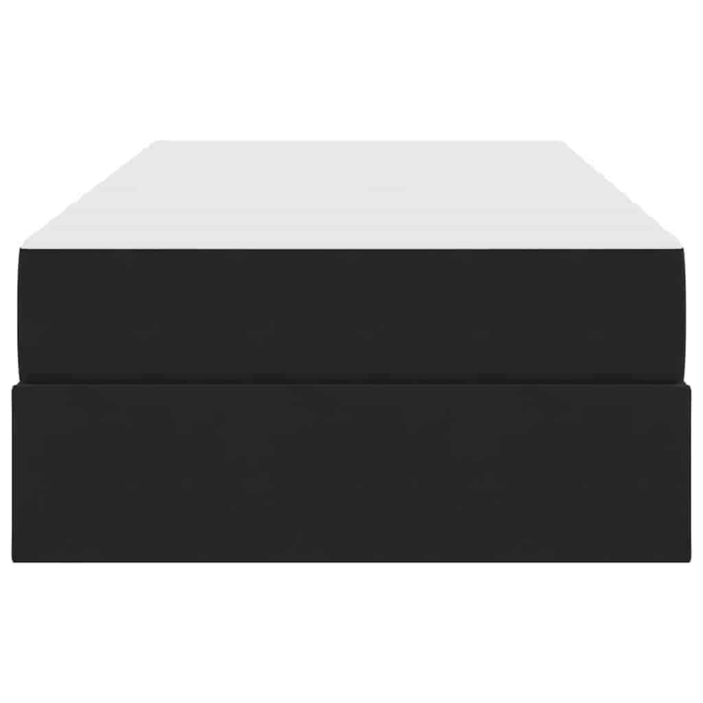 Lit avec rangement et matelas Noir 100 x 200 cm Velours - XIOS