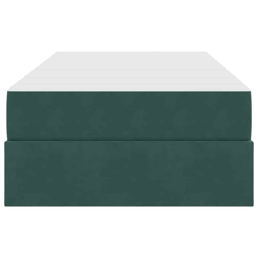 Lit avec rangement et matelas Vert foncé 100 x 200 cm Velours - XIOS