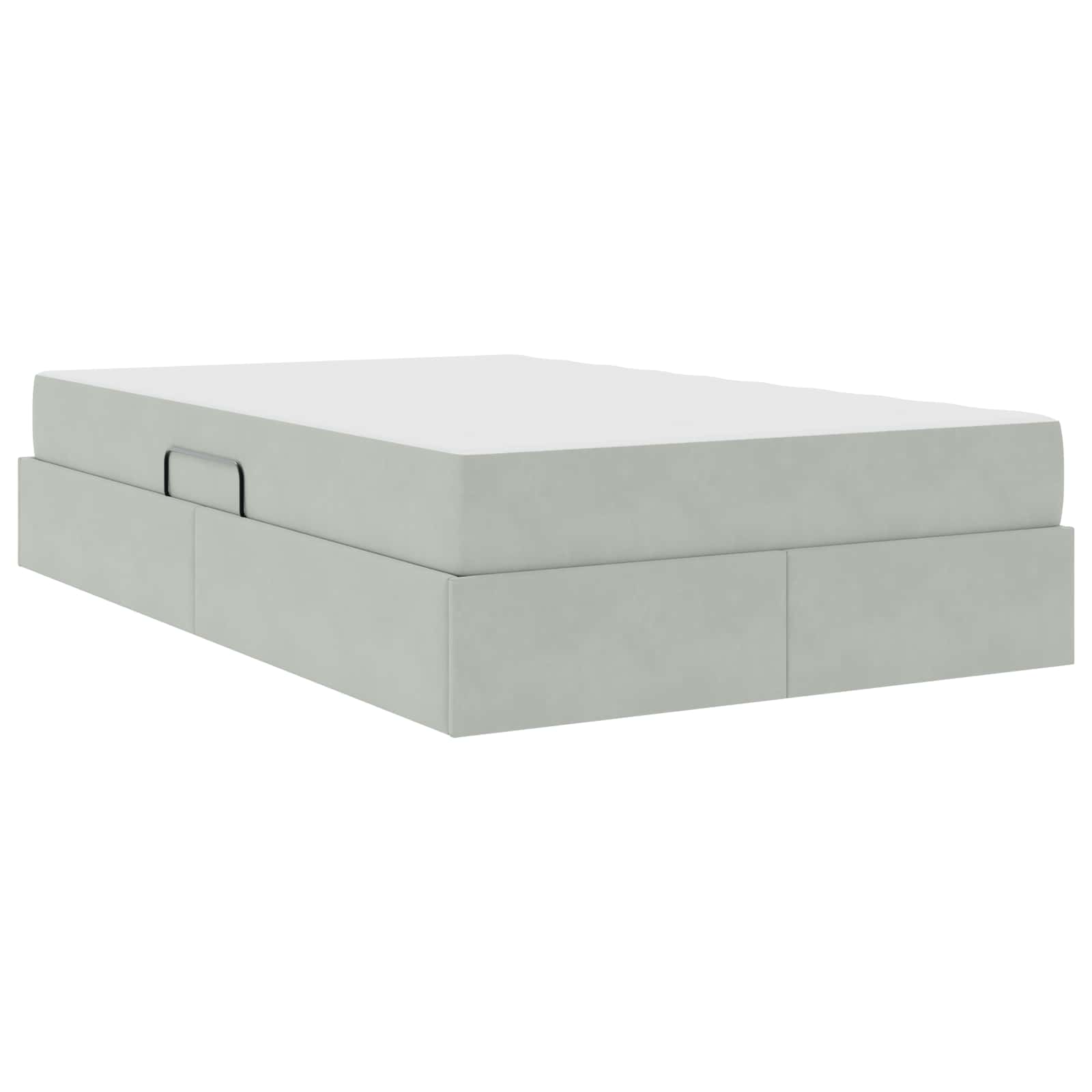 Lit avec rangement et matelas Gris clair 120 x 190 cm Velours - XIOS