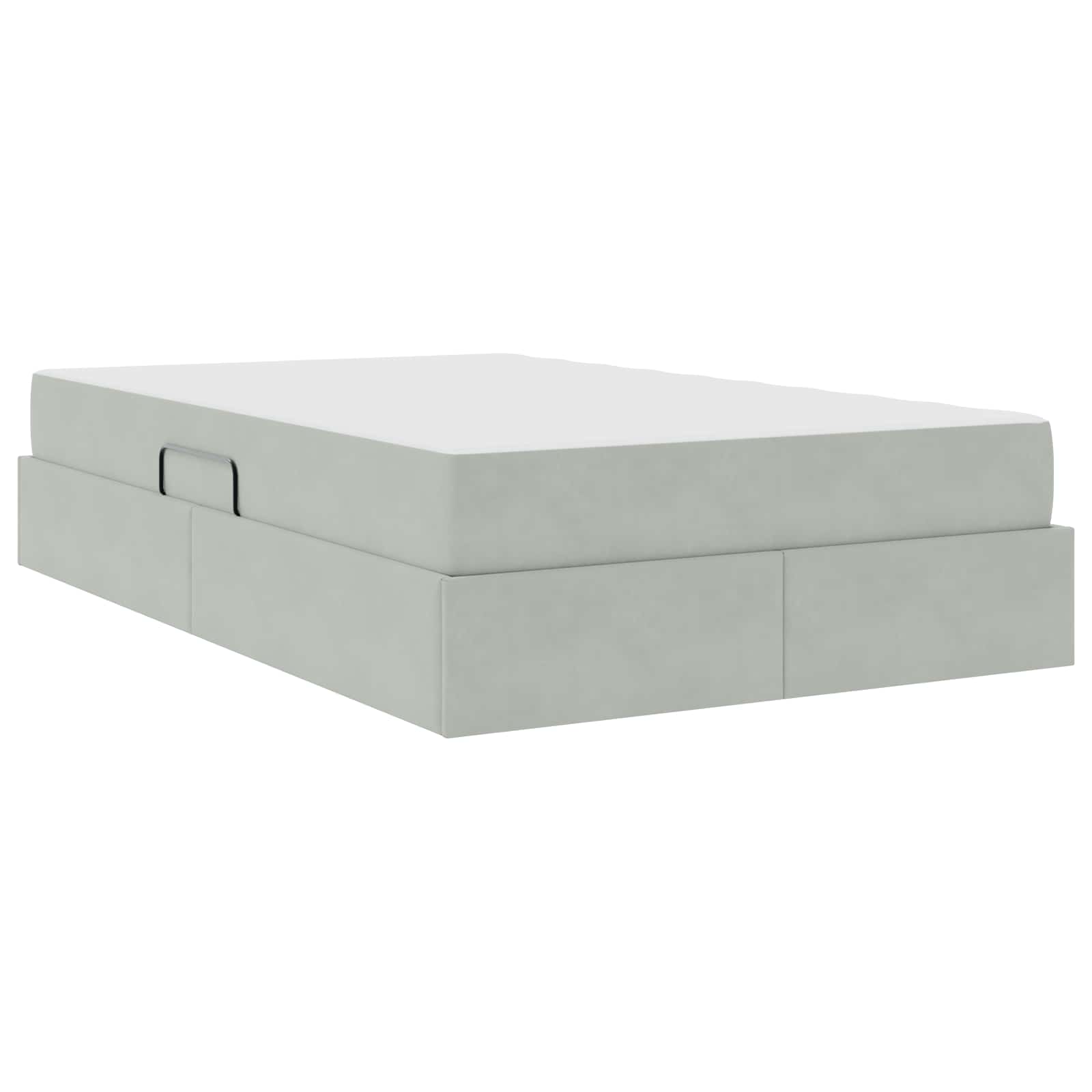 Lit avec rangement et matelas Gris clair 120 x 190 cm Velours - XIOS